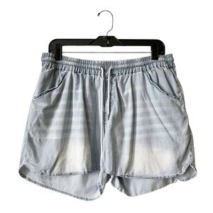 Grace & Lace Jean Shorts Womens Size XL Blue Denim Pull On Elastic Waist Stretch